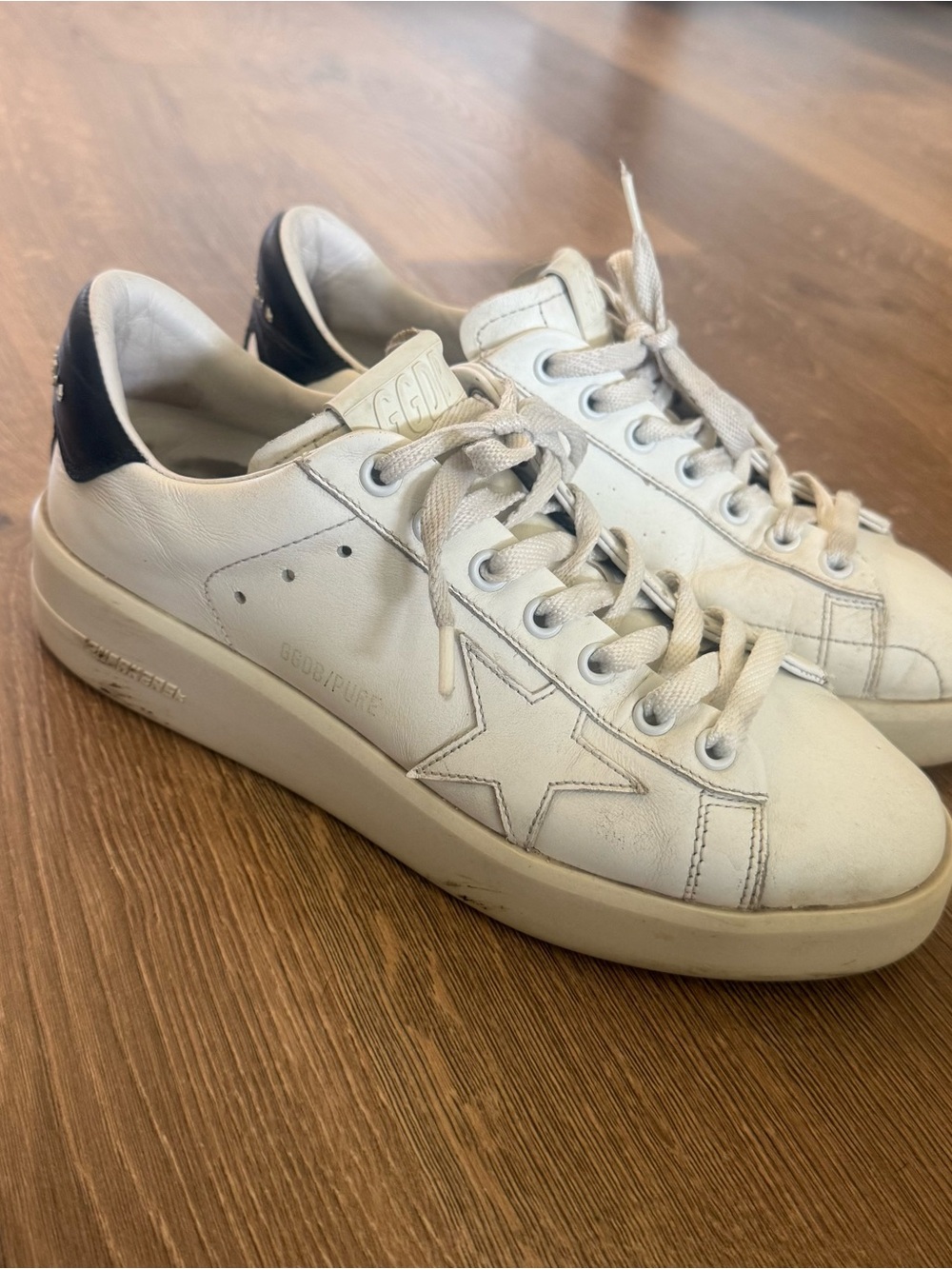 Golden Goose Pure Star White Leather Sneakers